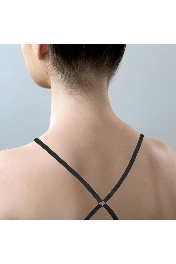 Black Bra Strap Adjustable 1Pcs Invisible Cross Back Straps for Backless Tank Tops