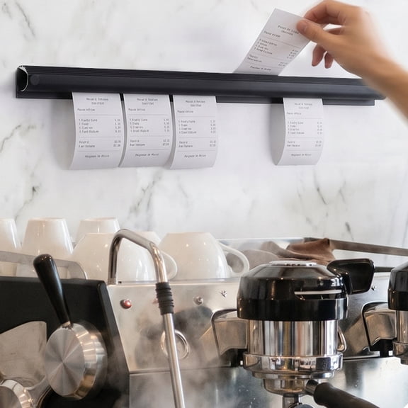 Alasum Black Lightweight Kitchen Organizer Rail for Restaurant Order Tickets and Receipts