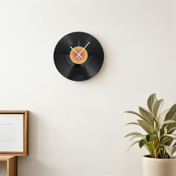 Alasum vinyl wall clock Retro Record Sunset Design Wall Decor