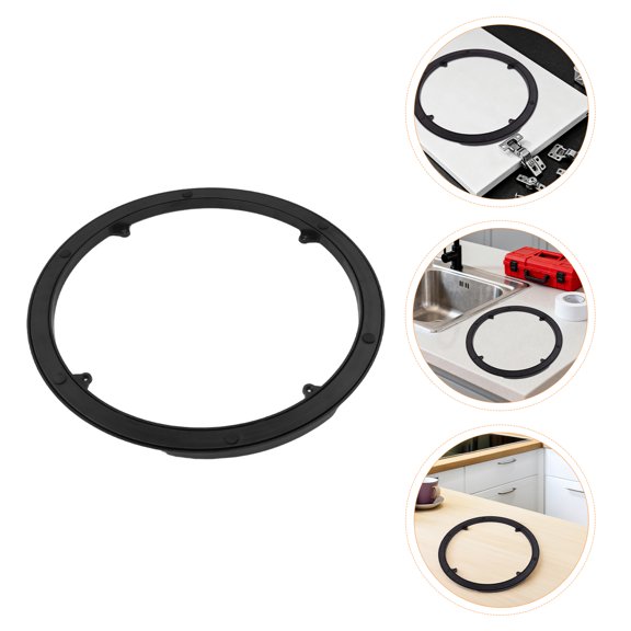 Alasum Black Plastic Silent Rotating Turntable Base for Dining Table and Display Stand