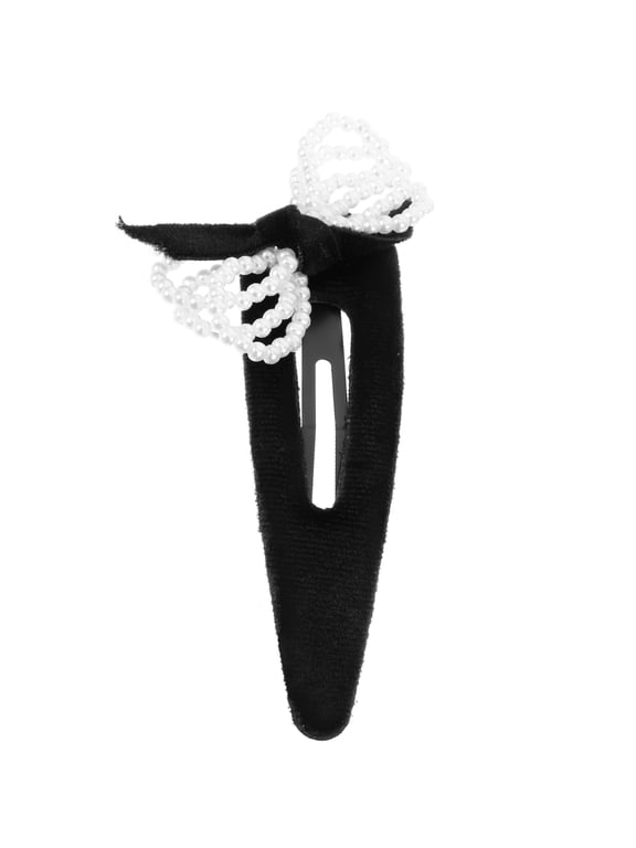 Black Velvet Bow Hair Clip, Stylish Hair Accessory for Women and Girls, Front Bangs, Side Hairstyles, Ponytail Decor