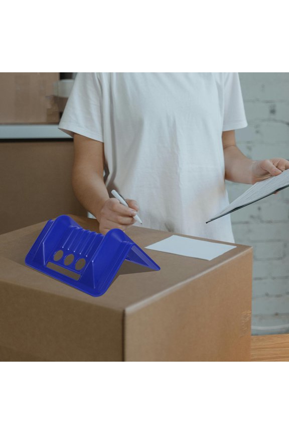 Blue Plastic Strap Protectors for Flatbed Use Preventing Belt Cuts and Slips