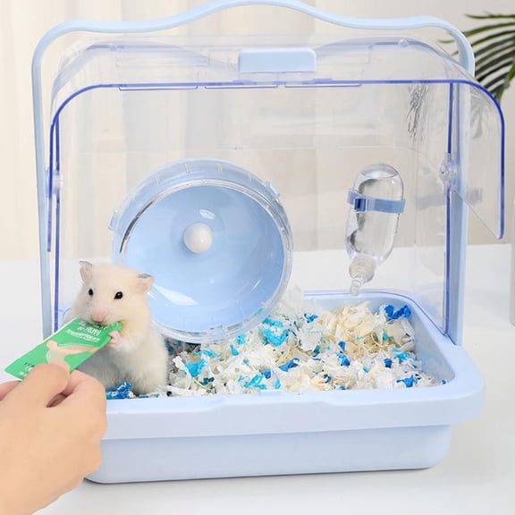 Alasum Durable Blue Hamster Travel Case, Safe and Cozy for Small Pets