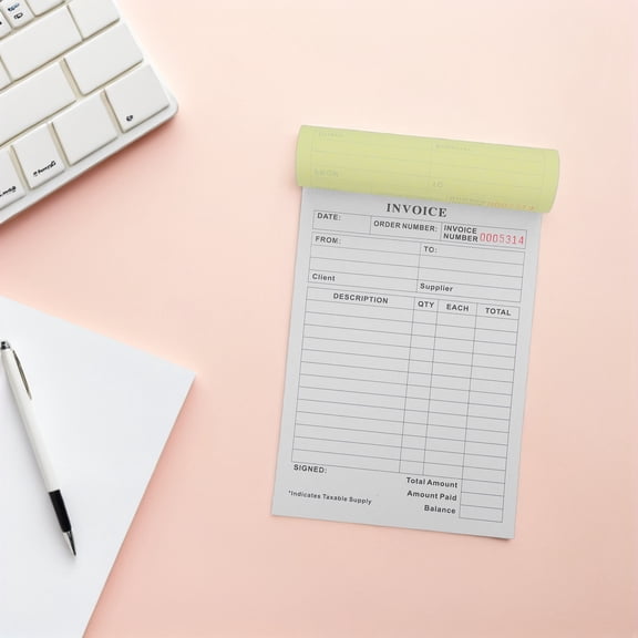 Alasum Business Invoice Receipt Book 2 Part Carbonless with Smooth No Bleed Paper Multi Scenario Use