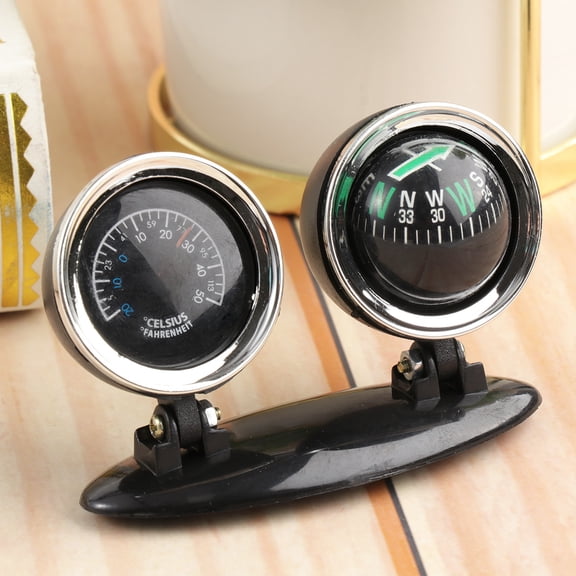 Alasum Car Direction Dashboard Ball with Thermometer Black Guide Ball for Vehicle Use