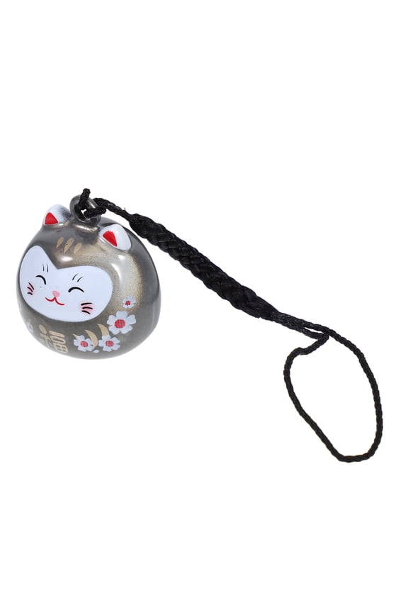 Black Cat Wind Chime Keychain with Lucky for Home and Car Decoration Accessory