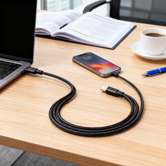 Alasum Micro USB Charger Black Tangle-Free Nylon Cord Heavy Daily Usage
