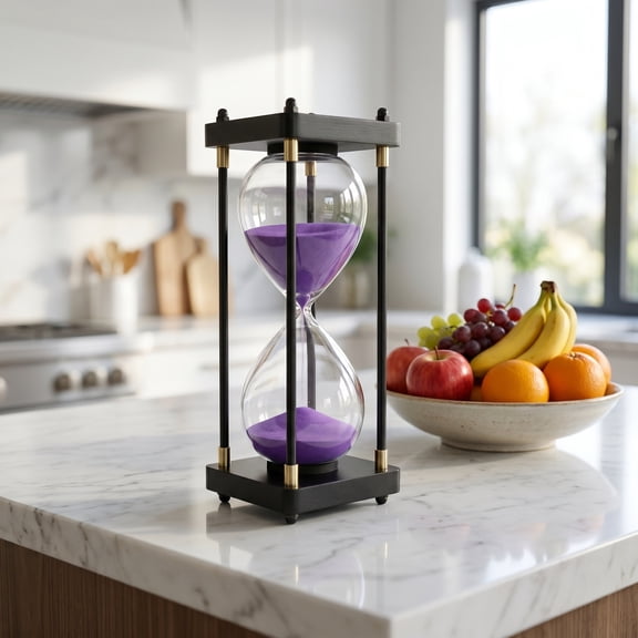 Alasum Wooden Frame Sand Timer - Decorative Glass Timer for Home, Office, and Time Management