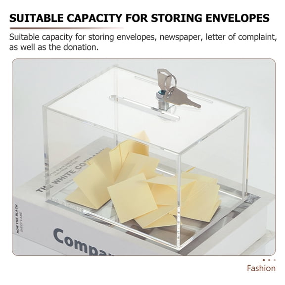 Alasum Clear Card Box with Lock Multifunctional Suggestion and Donation Box for Home