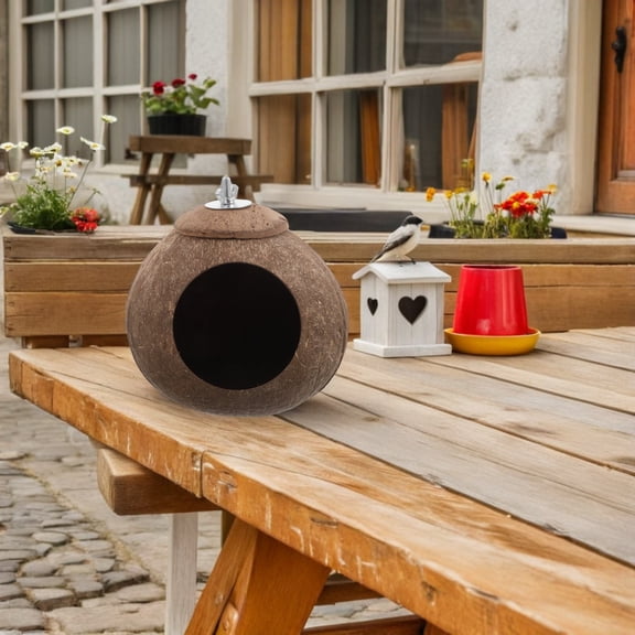 Alasum Coconut Bird House Hanging Birdhouse for Garden Multi 1 Set