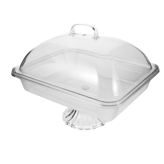 Alasum Cold Food Buffet Server Transparent Rectangular Tray with Dome for Cake Dessert Display