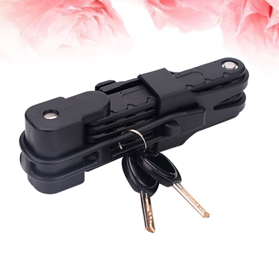 Alasum Compact Foldable Steel Bike Lock with Black Rubber Coating for Secure Outdoor Use