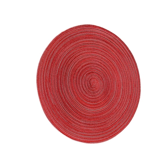 Alasum Cotton Linen Round Placemat in Red Heat Resistant Table Mat for Cup Placement