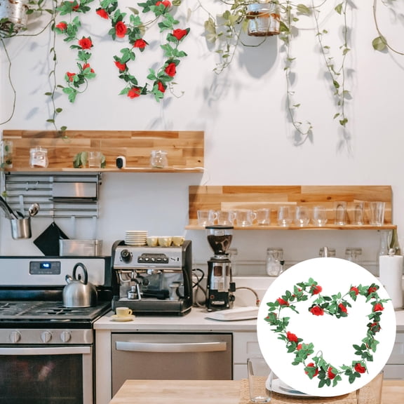 Alasum Decorative Multi Color Imitation Rose Vine Garland for Ceiling Air Duct Cover and Wedding Decor