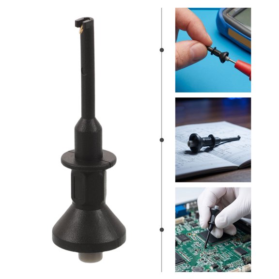 Alasum Digital Multimeter Needle Probe Black Test Leads with Hook Clips for Accurate Electrical Diagnostics