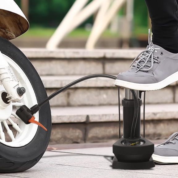 Alasum Bike Tire Inflator with Pressure Gauge, Black Portable Pump for Mountain, Road and Cycling