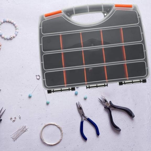 ELAYARD Black Plastic Small Tool Box Organizer for Electronic Components Storage