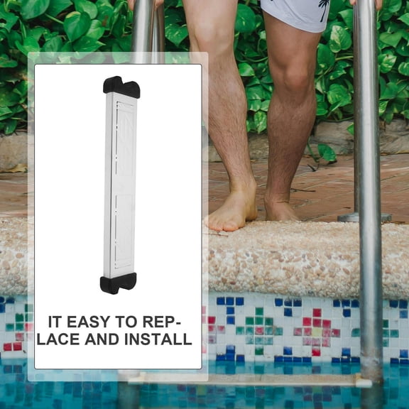 Alasum Durable Plated Silver Metal Pool Ladder Step for Inground Pools with Nonskid Surface