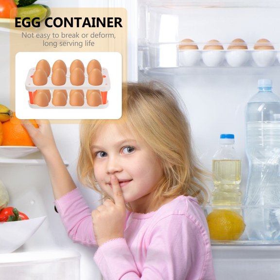 Alasum Egg Container White Plastic Storage Case for Refrigerator and Cabinet Use