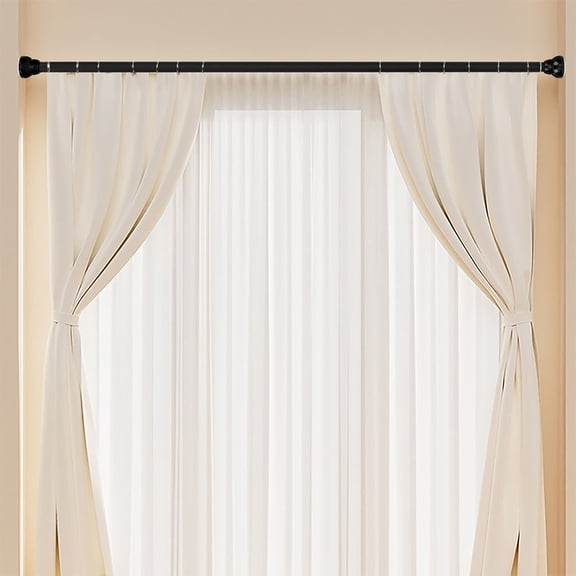 Alasum Black Telescopic Stainless Steel Closet Rod Adjustable Multipurpose Clothes Drying and Curtain Pole