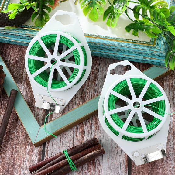 Alasum Plastic Coated Wire Vine Ties with Cutter Designed for Secure Plant and Tree Support