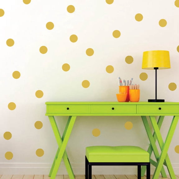 Alasum Golden Dot Wall Sticker 1 Sheet Decorative Decal for Bedroom Glass Ceramic Tile