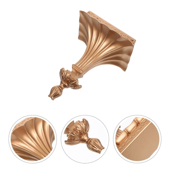 Alasum Golden Vintage Wall Mounted Floating Shelf with Elegant Embossed Design for Home Storage and Display