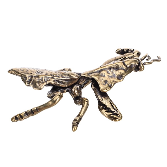 Alasum Handcrafted Brass Praying Mantis Sculpture Vintage Insect Figurine for Office and Home Decor