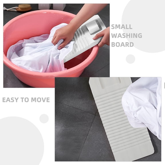 Alasum Handheld Plastic Washboard for Home Laundry with Special Friction Texture in White