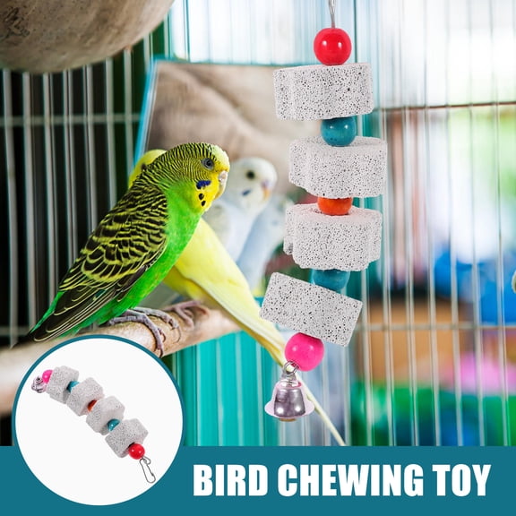 Alasum Hanging Bird Chew Toy, Volcanic Rock Beak Grinding Stone for Parakeets, Parrots, Cockatiels, Small and Bunnies