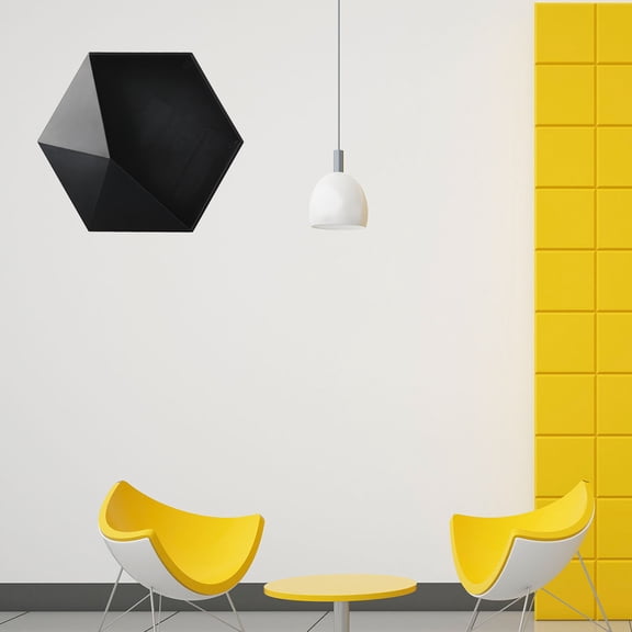 Alasum Hexagon Storage Rack Wall Mounted Plastic Geometric Shelf Black for Modern Home Decor