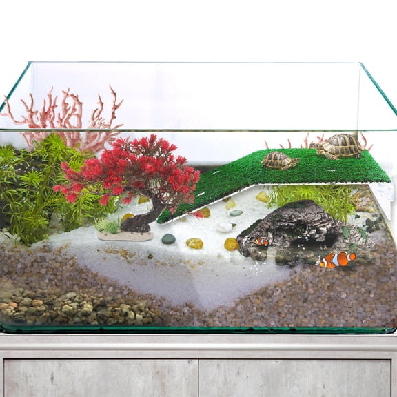 Alasum Hiding Place for Fish Aquarium Decoration Fish Tank Small Tree Red Plastic 1Pcs