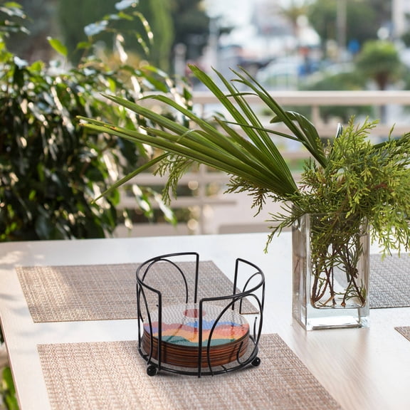 Alasum Iron Coaster Storage Rack with Sturdy Construction for Drink Coaster Display