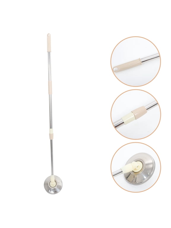 Khaki Stainless Steel Mop Handle Replacement, Adjustable, Durable, Space-Saving