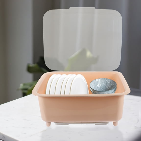 Alasum Plastic Kitchen Dish Drainer Box for Efficient Storage and Water Drainage