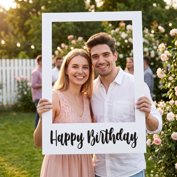 Alasum White Photo Booth Frame Prop for Parties with Cardstock and Unique Design