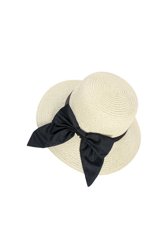 Outdoor Sun Protection Cap in Beige with Bowknot and Lightweight Design