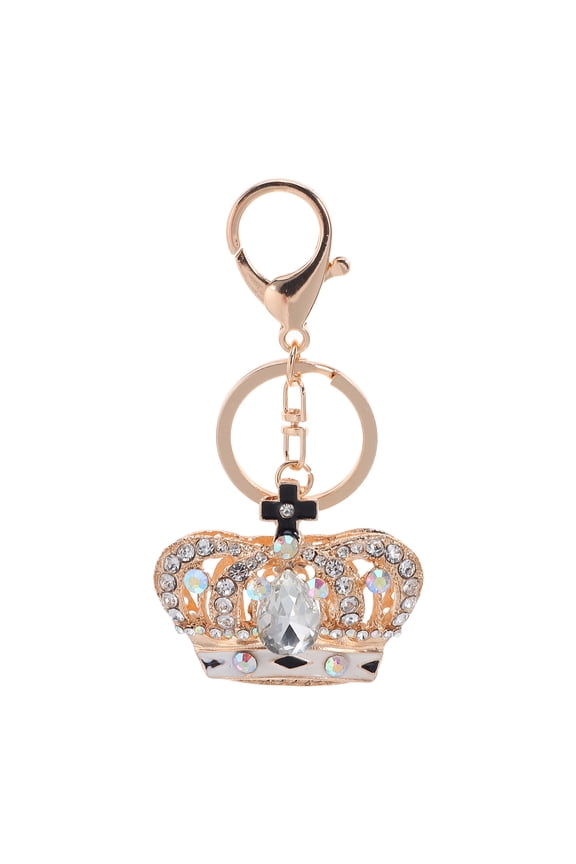 Luxury Rhinestone Crown Keychain for Handbags with Stylish Key Chain Ring