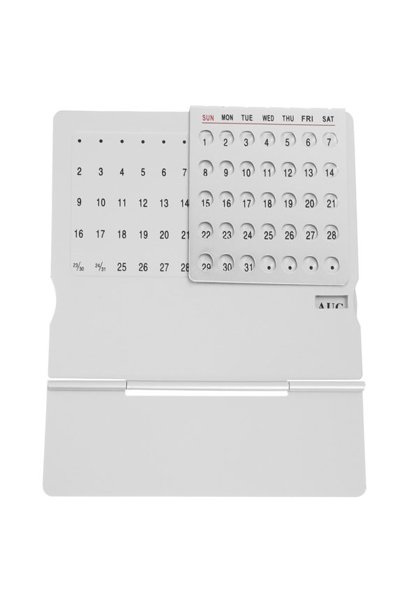 Alasum Minimalist White Perpetual Calendar for Desk Decoration and Date Tracking