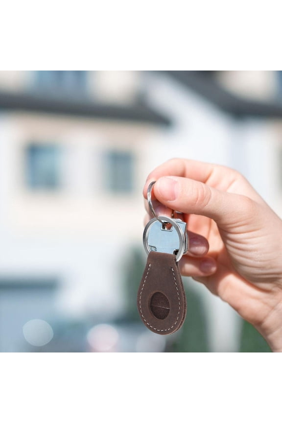 Multifunctional Coin Holder Keychain with Hanging Hook in Dark Brown for Decor