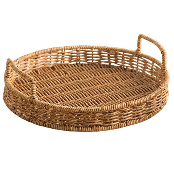 Alasum Natural Style Khaki Woven Basket for Fruits Snacks and Small Kitchen Items Storage
