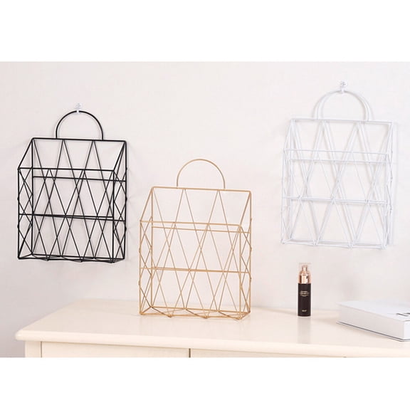 Alasum Newspaper Holder Rack White Iron Storage Container for Home Use 1Pack