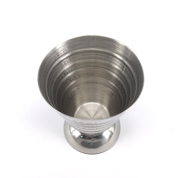 Alasum Ounce Jigger Bar Made of Stainless Steel Plated Silver with Clever Tapered Design