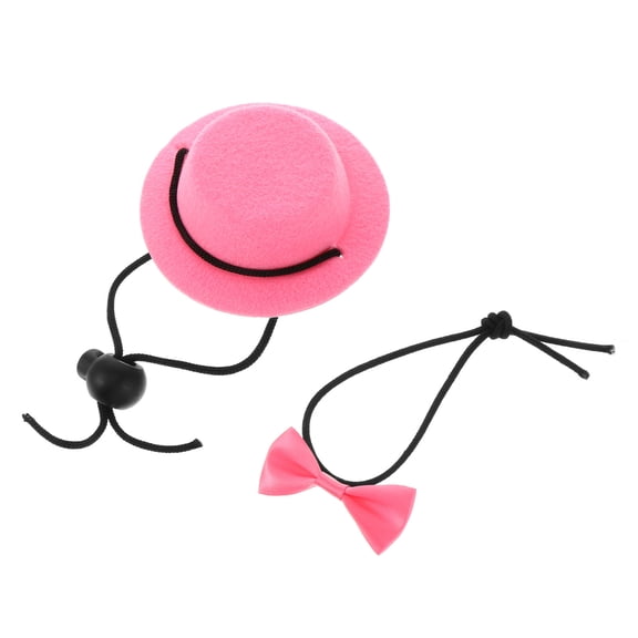 Milisten Pet Bunny Hat with Bow Tie Durable Pink Costume Accessories for Rabbits and Small Pets