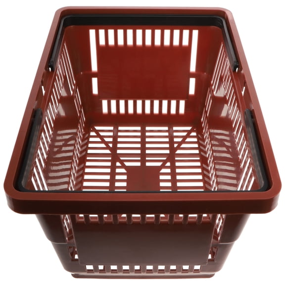 Alasum Plastic Desktop Basket in Coffee Color with Handle for Storage Organization