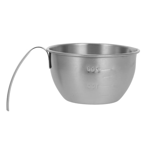 Alasum Plated Silver Metal Baking Bowl with Comfortable Handle and Measurement Marks for Ingredient Prep
