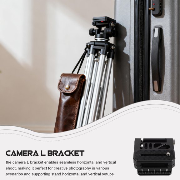 Alasum Universal Aluminum Alloy L-Shaped Camera Bracket Plate Compatible with DSLR and Mirrorless Cameras