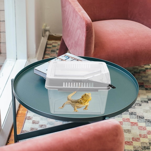 Milisten White Plastic Reptile Box with Ventilation Lightweight for Feeding and Breeding Small Pets