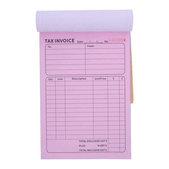 Alasum Receipt Book Small Multi Part English Invoice Book for Small Business Export Ready Order Tracking