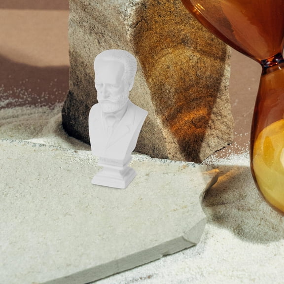 Alasum Resin Small Bust Sculpture White Musician Portrait for Elegant Tabletop Decoration and Collectors